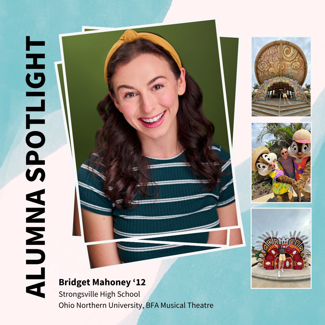 Alumna Spotlight: Bridget Mahoney '12. Bridget earned her BFA in musical theatre with minors in dance and arts administration from Ohio Northern University in May of 2020.

Recently, she was part of the opening of Disney Lookout Cay at Lighthouse Point in the Bahamas!