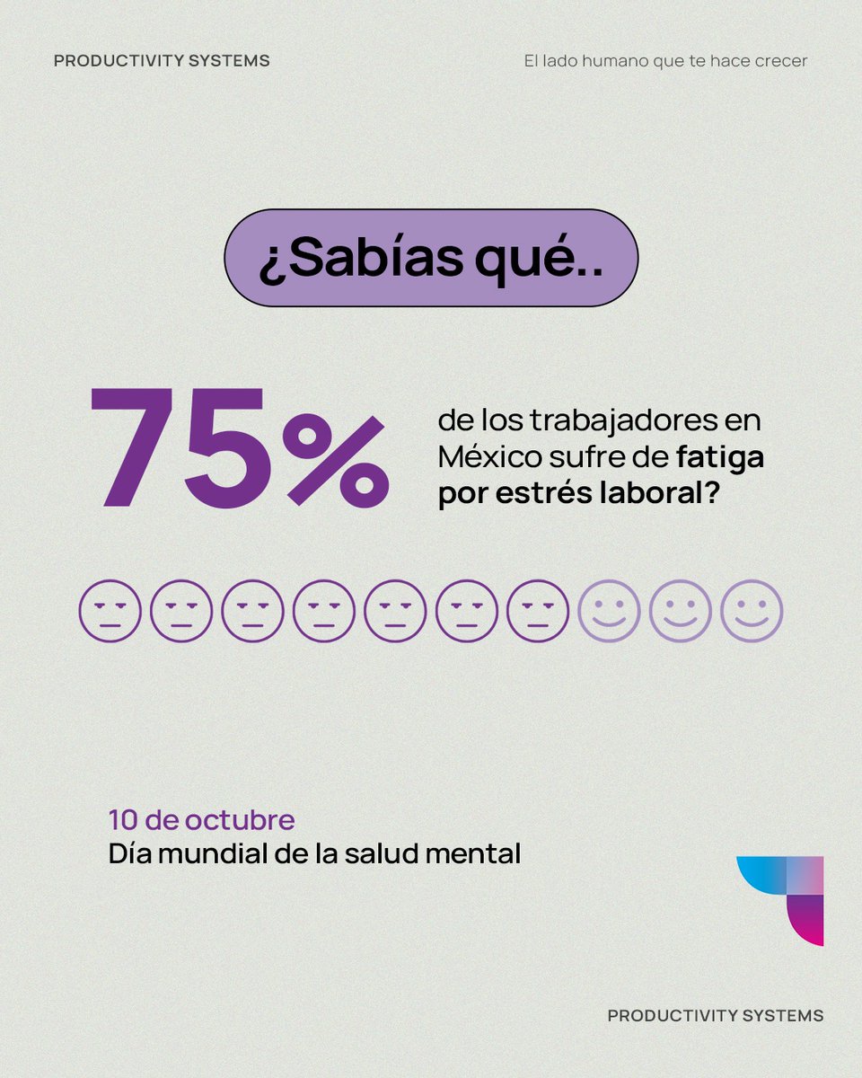 ProductivitySys's tweet image. Hoy es el Día Mundial de la Salud Mental y queremos recordarte que la salud mental es esencial en el entorno laboral, y todos debemos actuar para protegerla.

¿Cómo apoyas la salud mental en tu lugar de trabajo?

#saludmentaleneltrabajo #diamundialdelasaludmental
