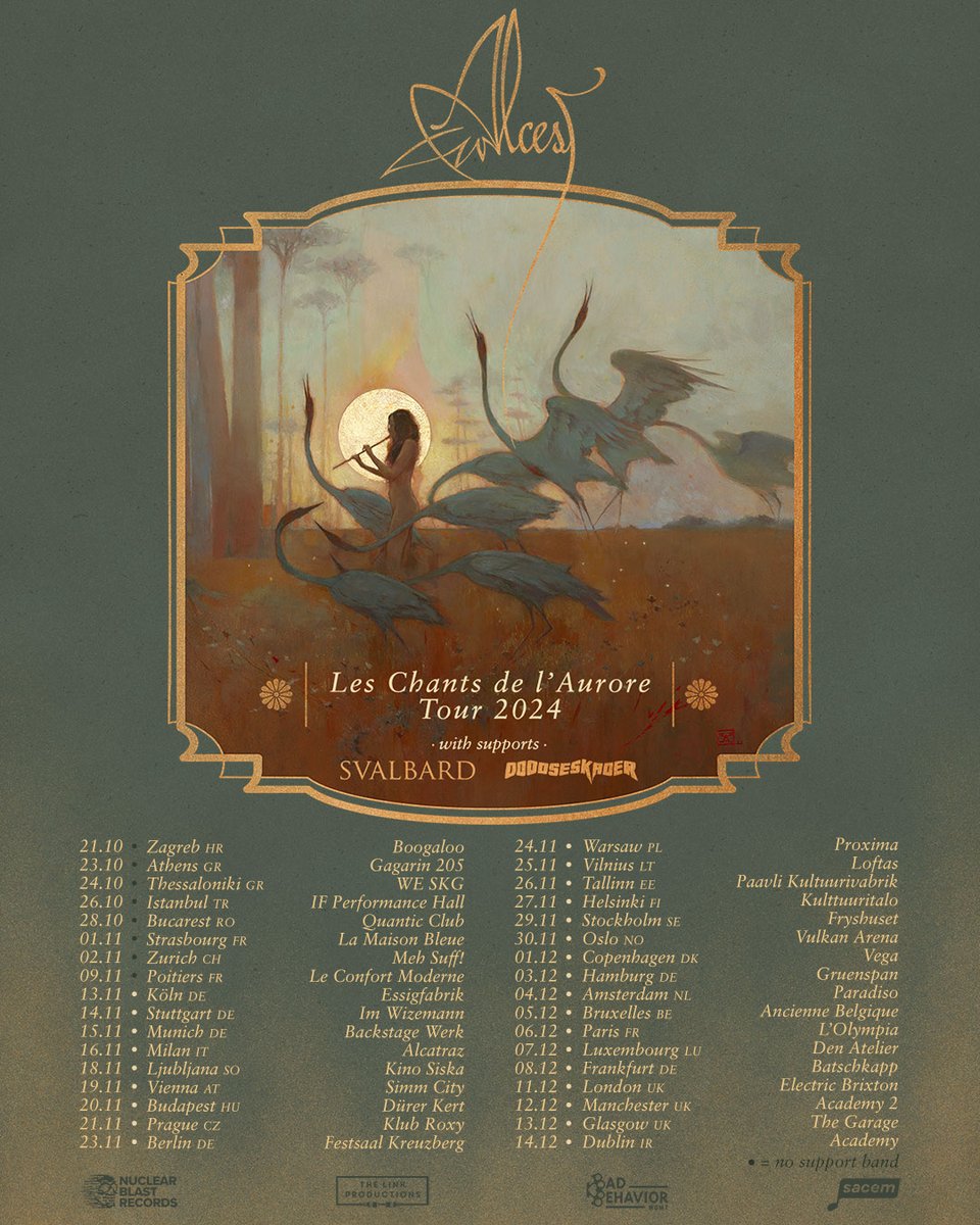 Our tour with <a href="/Alcestofficial/">Alcest</a> and <a href="/doodseskader/">Doodseskader</a> begins November 13 in Köln! Will you be coming to a show?

Live photo by @conc3rtography