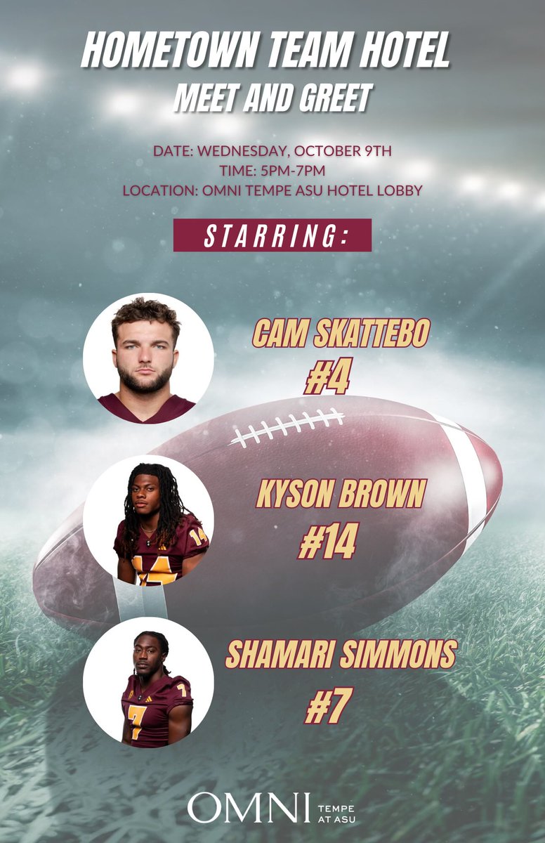 DougTammaro's tweet photo. Three great dudes signing autographs at the Omni in Tempe Wednesday night. 5-7 pm tell a Sun Devil friend!!! https://t.co/fsFE4R7KZH