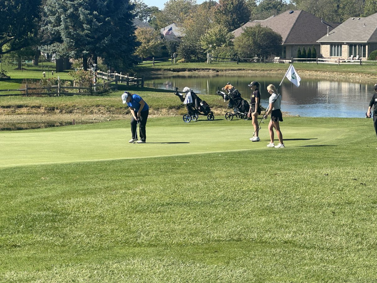 Elise Dunkle taps in to help the Panthers keep pace for the 3rd and final team spot that would send them to State. Boro is currently 1 shot ahead for the final spot.