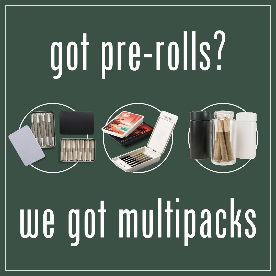 sanapackaging's tweet photo. Got pre-rolls? 🐮 We got #preroll #multipack #packaging 🌱💨 From metal slider tins to glass multipack jars and beyond 💚 https://t.co/bbWlbv5mFN https://t.co/Kzr1ZxcXMk
