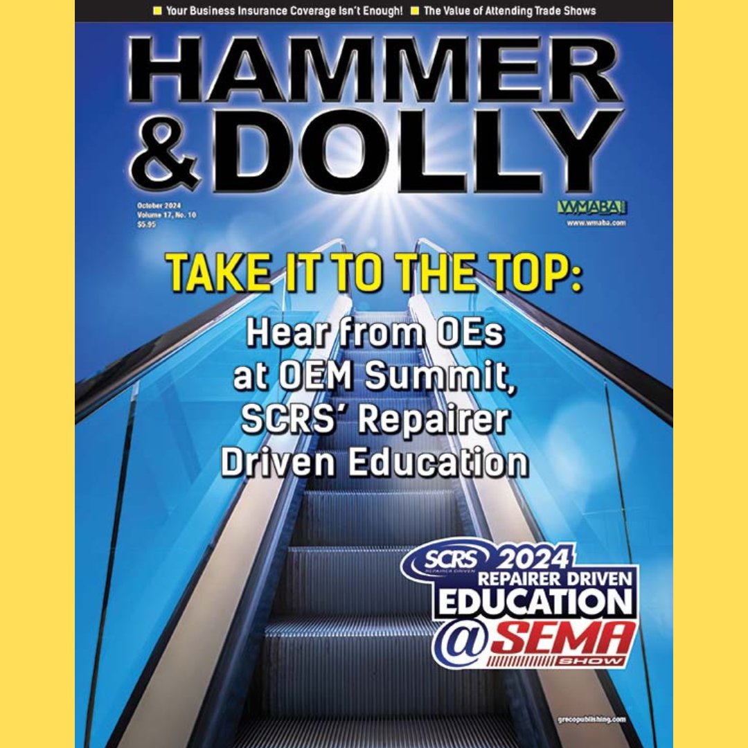 grecopublishing's tweet image. The October issue of Hammer &amp;amp; Dolly includes a sneak peak of the 2024 SCRS Repairer Driven Education OEM Summit at SEMA, a feature on the importance of business insurance coverage and much more!grecopublishing.com/hammer-and-dol… #hammeranddolly #autobody #collisiontech #grecopublishing
