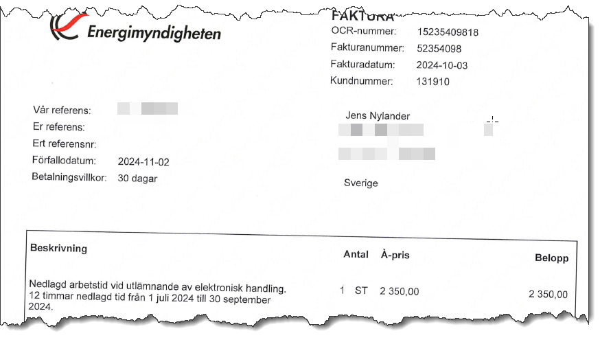nylanderjens's tweet photo. Nedlagd arbetstid vid utlämnande av elektronisk handling. 12 timmar. Bra att pengarna går till att stoppa bidragfusk och säkerställa att myndighetens rutiner förbättras. https://t.co/TPJReJlAbk