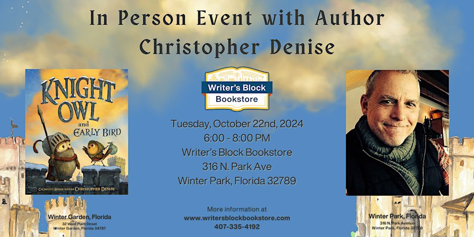 📣📣📣Join us for an OCAEM social on Tuesday, October 22nd in Winter Park. We will meet at 5pm for dinner at Panera Bread (329 N Park Ave) and then walk over. 🦉

Admission is free, but a paid ticket includes his new book and access to the signing line. 

eventbrite.com/e/in-person-ev…