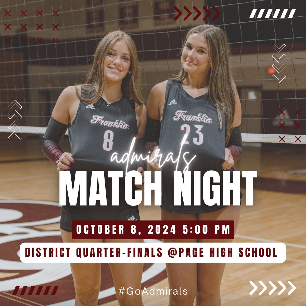 Opening night of the district tournament tonight. Come support that Ads at Page High School as we take on the Summit Spartans! Go Admirals!!🏐⚓️