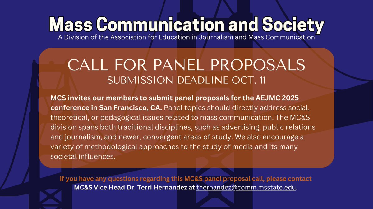 Call for Panels for AEJMC 2025 - Deadline extended
baylor.qualtrics.com/jfe/form/SV_a4…