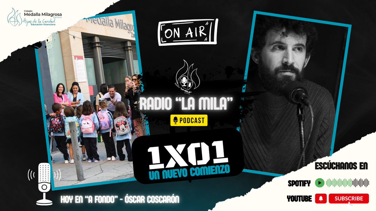 Os dejamos un nuevo proyecto del colegio👏🏼🥰

“Radio La Mila” un podcast semanal informativo sobre la actualidad del centro❤️

Puedes escucharlo en Spotify o Youtube🤩

 🔗 open.spotify.com/show/2bS1XTLT8…

📺 youtu.be/dN06kjS7d7M

#MilagrosaZamora #ColegiosHHCC