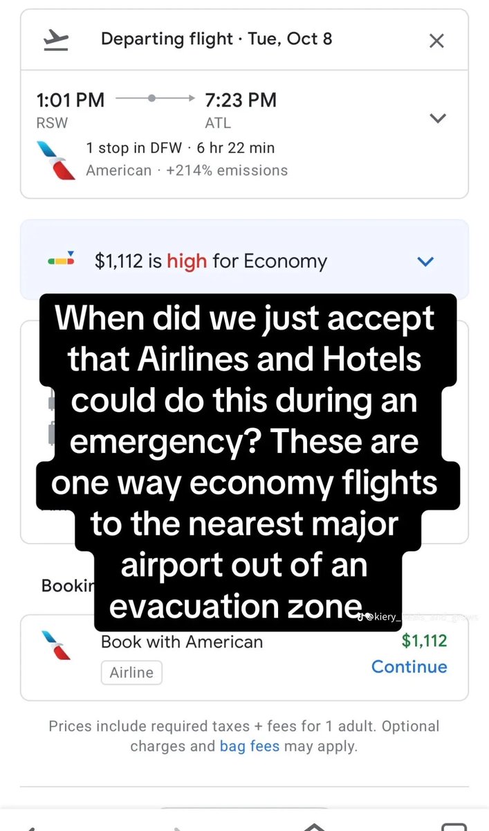 Airlines’ price-gouging like crazzzzy 
<a href="/PeteButtigieg/">Pete Buttigieg</a>  #hurricaneMiltom