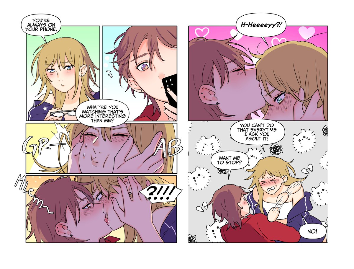 Curryuku's tweet image. Happy International Lesbian Day to these two beans👭 Here is a peek of one p@treon content 
Rei and Hanna in the future ~AU👩‍❤️‍👩