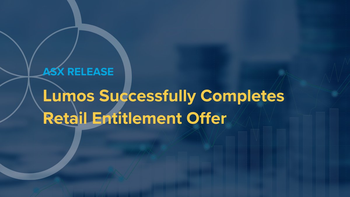 $LDX | #Lumos has successfully completed the retail component of its Entitlement Offer, which raised approximately A$6.9 million, bringing the total amount raised under the Entitlement Offer to A$10.0 million.  Read the ASX release: bit.ly/LDX-Retail-Off…
#LDX #healthcare #AMR