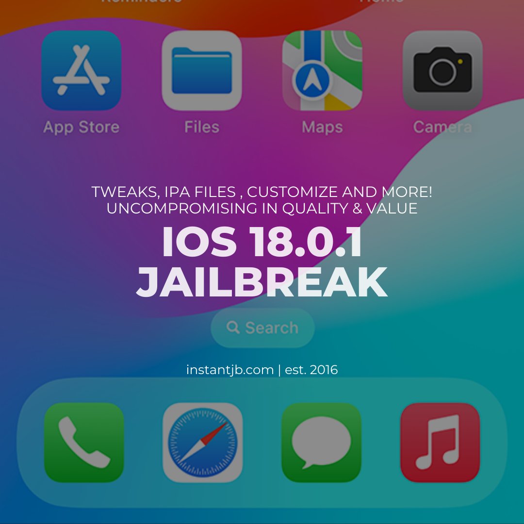 iNstantJB's tweet photo. To start with your iOS 18.0.1 Jailbreak and download Cydia, visit the official InstantJB website here: https://t.co/6pBsykqa7K. 🌝

#Cydia #iOS18  #iOS18Jailbreak #Trump2024 https://t.co/OXs7lMeKQ6