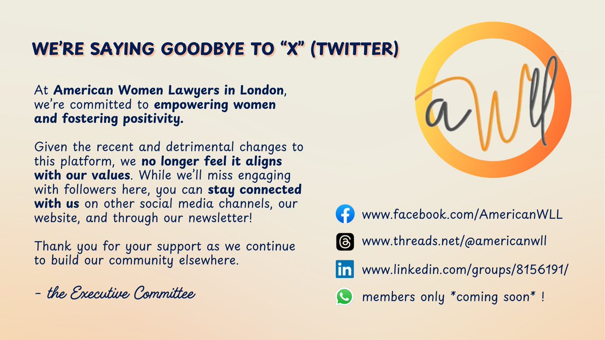 AmericanWLL's tweet photo. Goodbye, X. Please follow AWLL's other social media accounts. https://t.co/u7XS9dfsyE