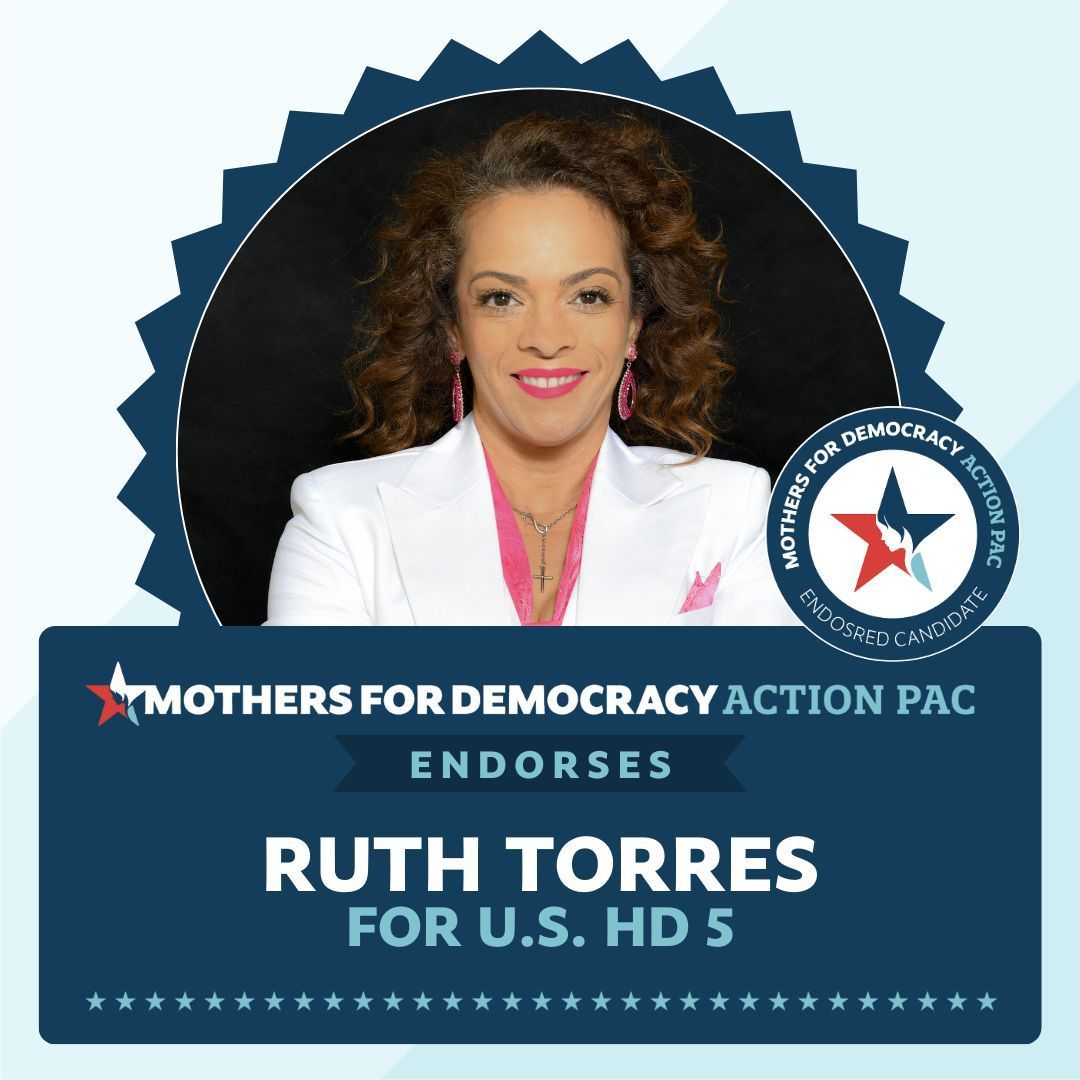 For Texas' 5th District in the U.S. Congress, we couldn't be more thrilled to endorse Ruth Torres (@truthincongress)!