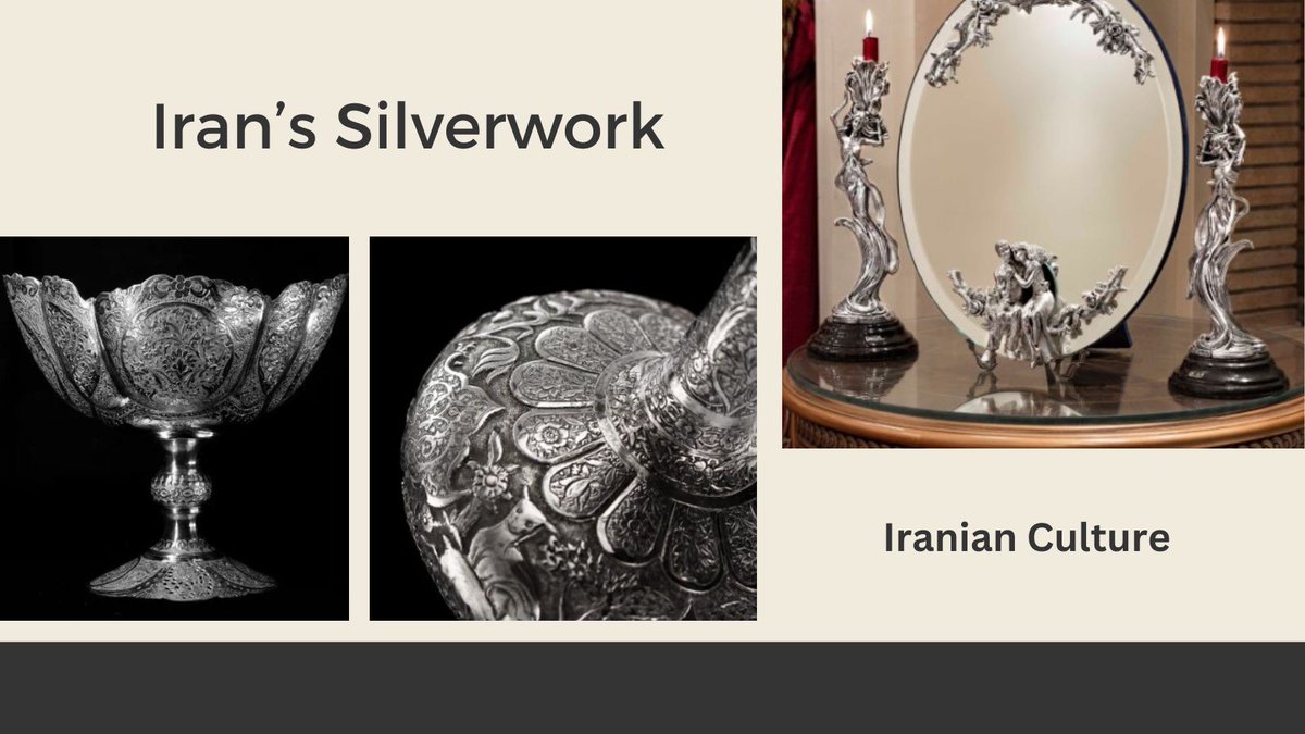 Golnaz1356's tweet image. Iran&apos;s silverwork is a masterpiece of craftsmanship, blending tradition and intricate artistry. The use of silver is still common in many families. Have you ever seen its stunning details up close? 
#IranianArt #Silverwork #Handcrafted #PersianCrafts #CulturalHeritage #ArtLovers