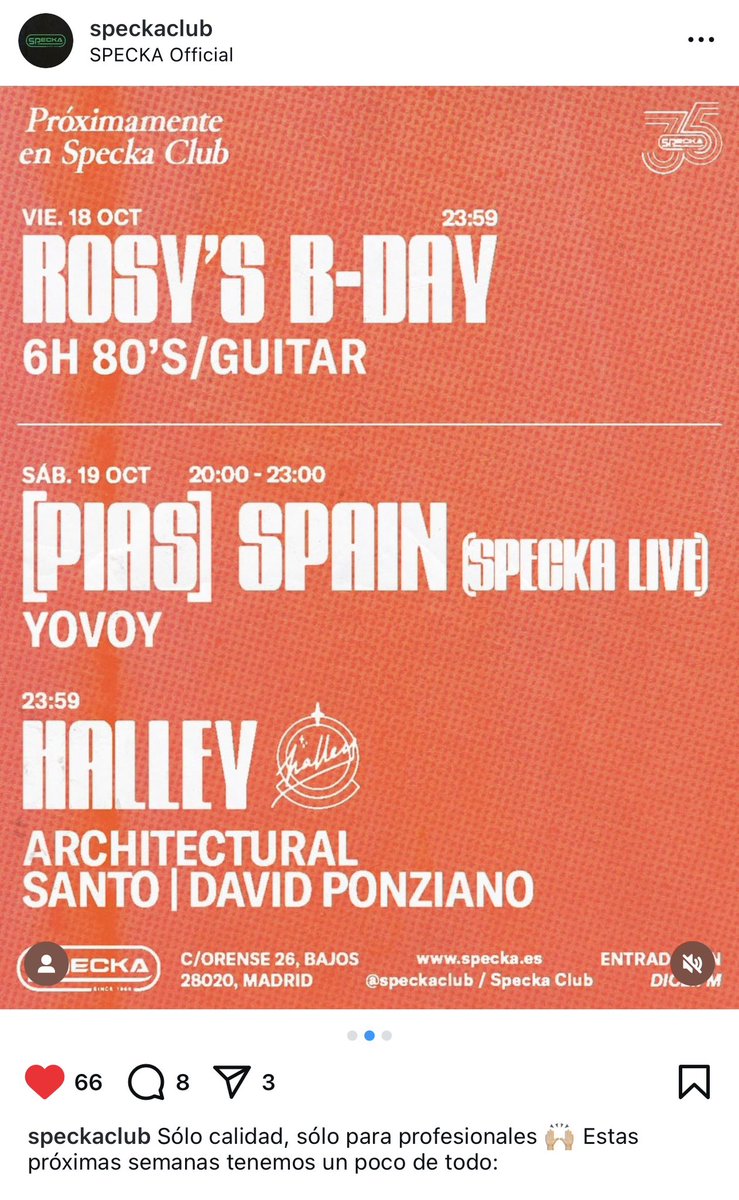 30 años llevo con ganas en montar una txufla en Specka Madrid. Sábado 19.10.24 20-23h -YoVoy- la banda con 59 oyentes mensuales live in person, pen drive dj session x 10€ incluye abrazo. Buy the fucking thing mutick.com/e/entradas-yo-… 💀🍄