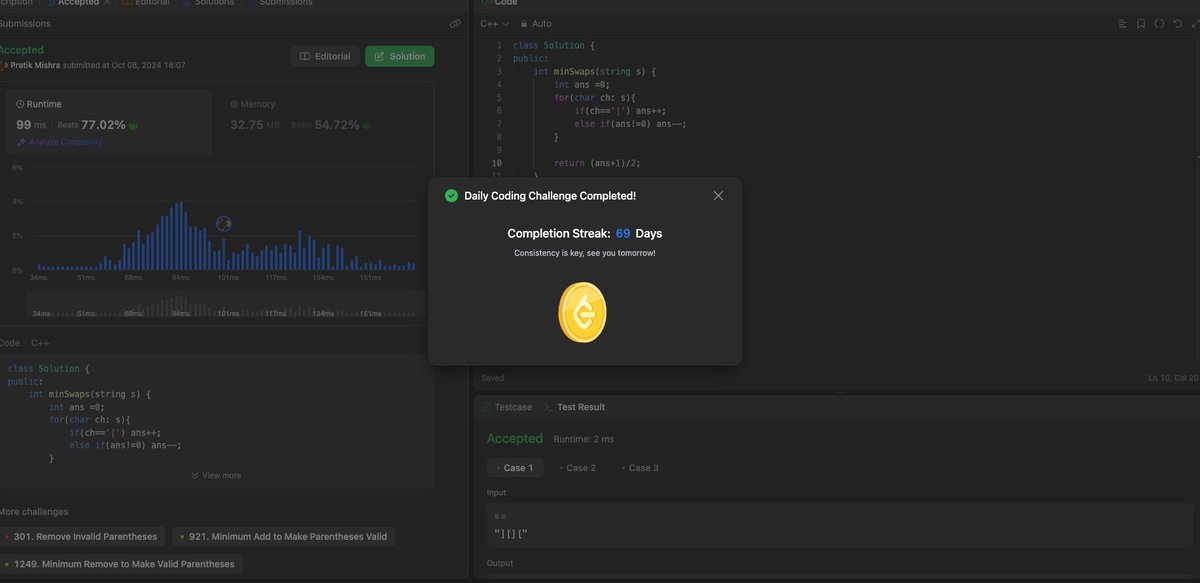 PratikMonk's tweet image. Day 86 #CrackYourPlacement: Focused on DSA, solved the daily problem on LC and GFG, and started a healthcare project with some advanced features. Would love to know your thoughts—what are the core issues you find in current hospital or online booking systems? 🏥💡 #100DaysOfCode