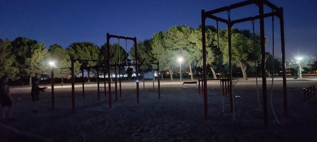 Me asomaba por aquí para enseñaros cómo se entrena en el parque de calistenia del Polígono de Santa Ana cuando cae la tarde, por si acaso -la esperanza es lo último que se pierde- el <a href="/AytoCartagenaES/">Ayuntamiento de Cartagena</a> se siente interpelado y se plantea hacer algo con la iluminación. Just saying!😒