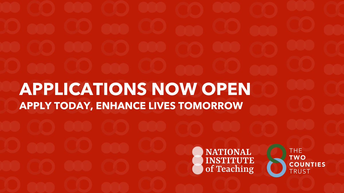 The Two Counties Trust (@ttctrust) on Twitter photo Applications for our 2024 - 2025 Initial Teacher Training programme are now OPEN!
If you're ready to enhance the life choices of countless students with the support of expert colleagues, start your journey today:
shorturl.at/cuJx5 
#TrainToTeach #ProfessionalLearning Applications for our 2024 - 2025 Initial Teacher Training programme are now OPEN!
If you're ready to enhance the life choices of countless students with the support of expert colleagues, start your journey today:
shorturl.at/cuJx5 
#TrainToTeach #ProfessionalLearning