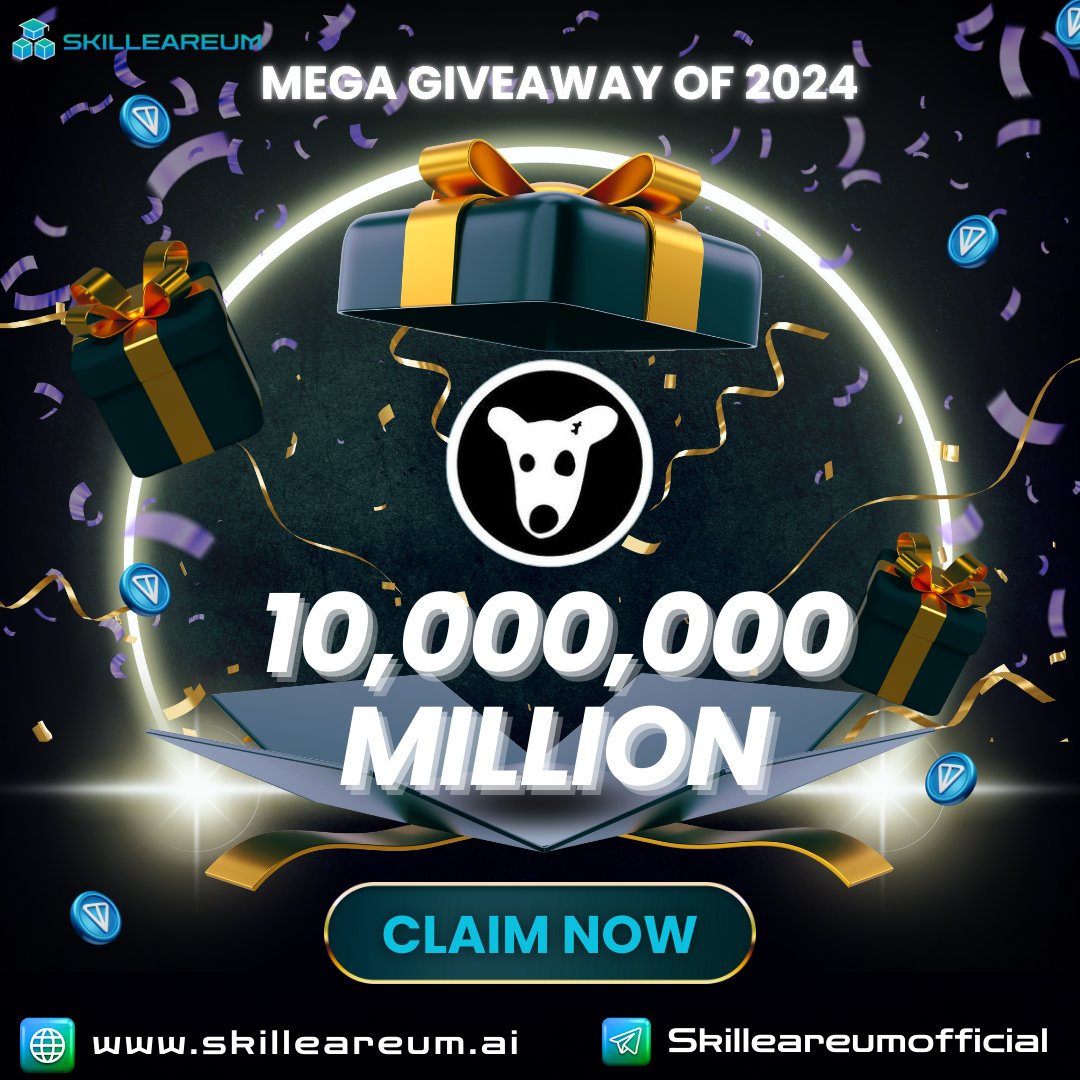 Skilleareum's tweet photo. 🎮#Skilleareum is Revolutionizing Learning with its AI-Powered Gaming Model💥
And guess what? That’s not all!
🎉 The 10 MILLION $DOGS MEGA GIVEAWAY is LIVE!

⏳The clock’s ticking, and the $DOGS are going fast!

#Crypto #AI #Blockchain #CryptoRewards #Gaming #Community #DOGSToken https://t.co/NbPDBf2Myi