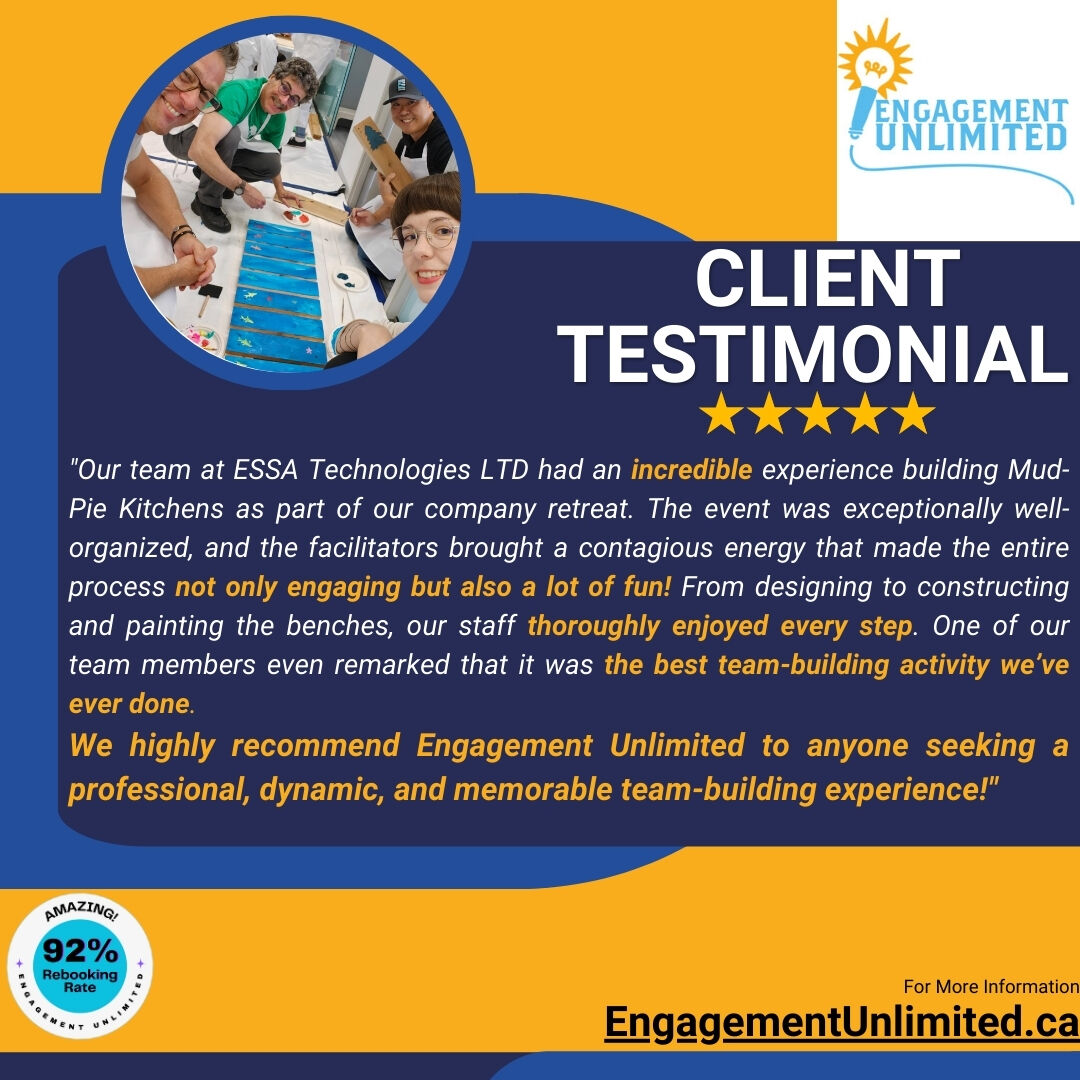 Wouldn't you like to write a testimonial like this after your next event? 
Reach out to Engagement Unlimited for options that will make a difference to your company or team!
Why settle for good enough, when you could be writing this testimonial?!?!?!?

Ps Holiday events are filli