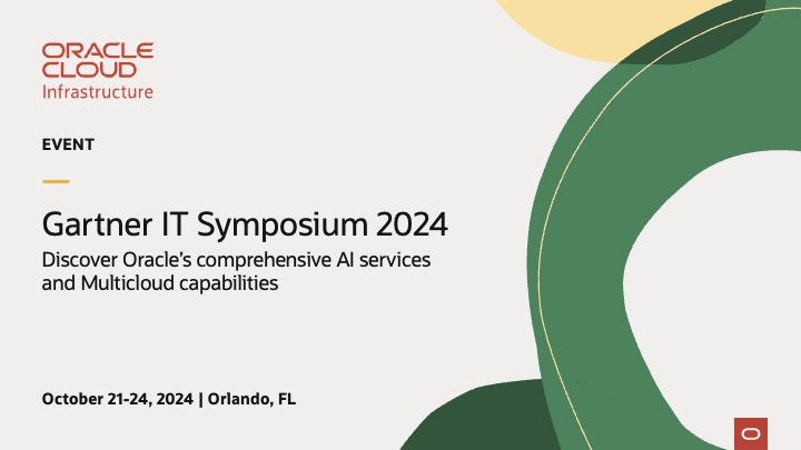 Join Oracle at Gartner IT Symposium! Stop by booth #903 and discover the company’s comprehensive #AI services and multicloud capabilities: social.ora.cl/6018UUwTq