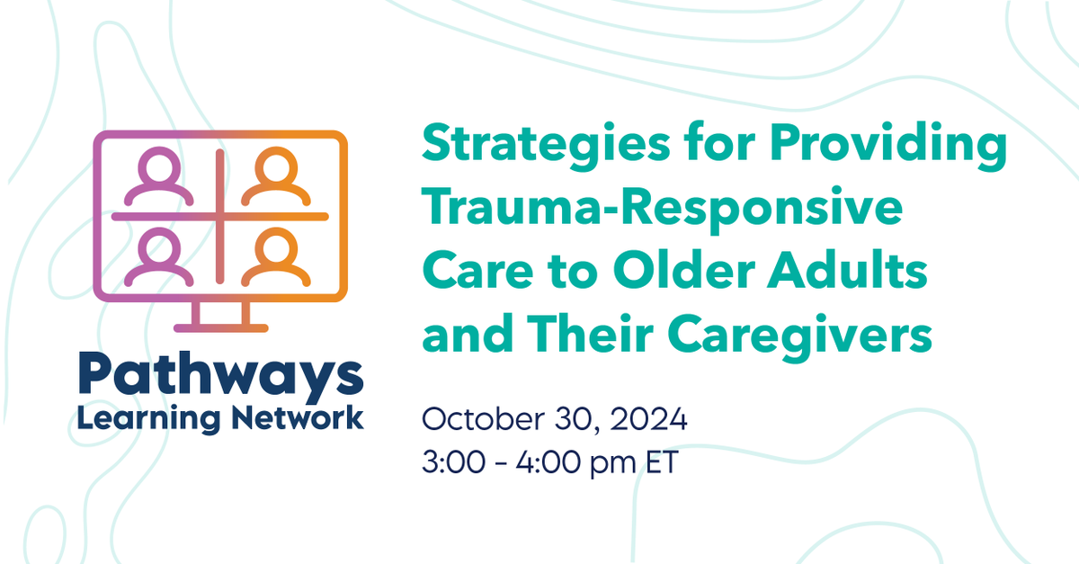 It’s important to consider the impact of trauma on health and wellbeing at all ages. Join us on October 30 to explore strategies to address trauma-responsive for older adults and their caregivers. Register today➡️pathways-us.org/event/strategi…
#TraumaResponsiveCare #EquityInAging
