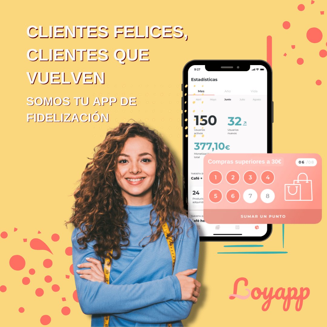 💡 Fidelizar a tus clientes es clave para aumentar la satisfacción y mejorar su experiencia.
👉 Prueba Loyapp gratis y empieza a fidelizar a tus clientes hoy
loyapp.es