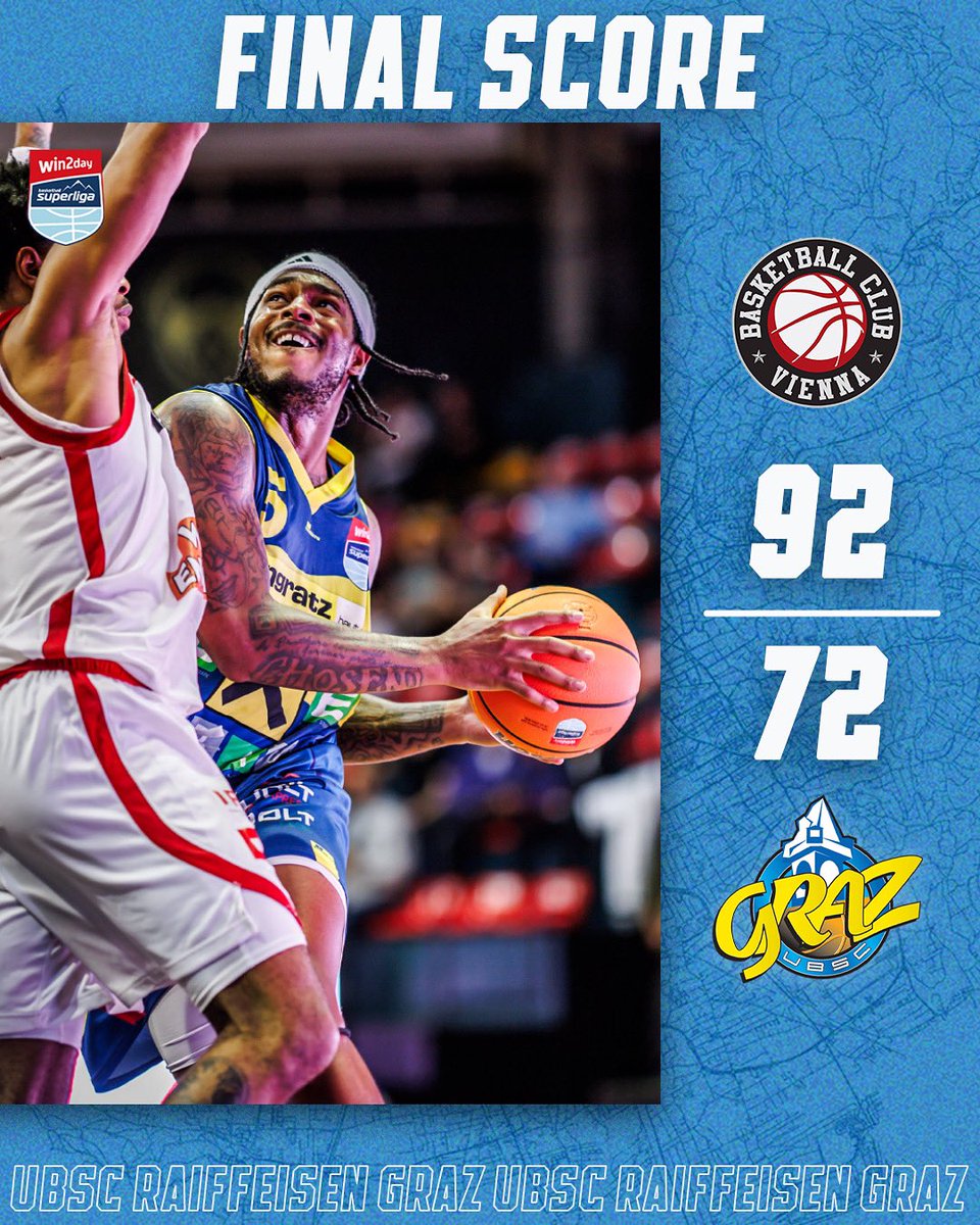 Nicht unser Spiel heute… 🫣

Boxscore ➡️ shorturl.at/CfB4X

#ubscgraz #togetherforGraz