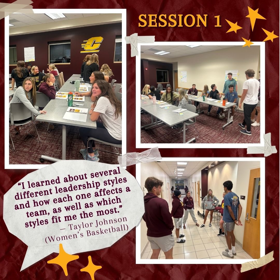 CMU_SALD's tweet photo. This past month, we kicked off the 2024 Athletic Director Leadership Council!
 
Each team nominated student-athletes to be a part of this program which aims to educate, train, and equip student-athletes to become the leaders we expect them to be. Thanks for coming! @CMUAthletics https://t.co/ZZOPR3aqCd