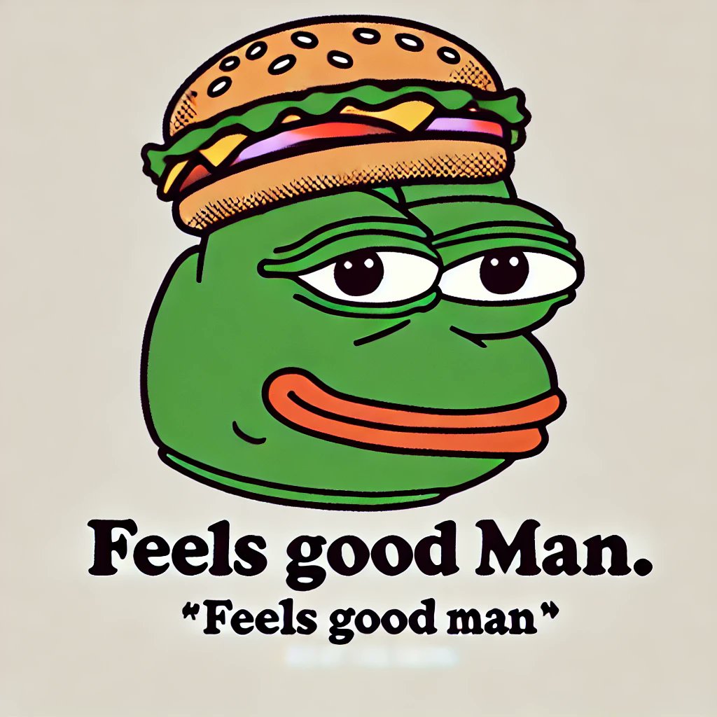 fgmpepe's tweet photo. McDonald's is also predicting that in 2024 Feels Good Man will be rocking the same hat.🍔 
$FGM #FeelsGoodMan #memecoin #TouchTheMoon #MMGA #bitcoin https://t.co/svkaU4y0MO
