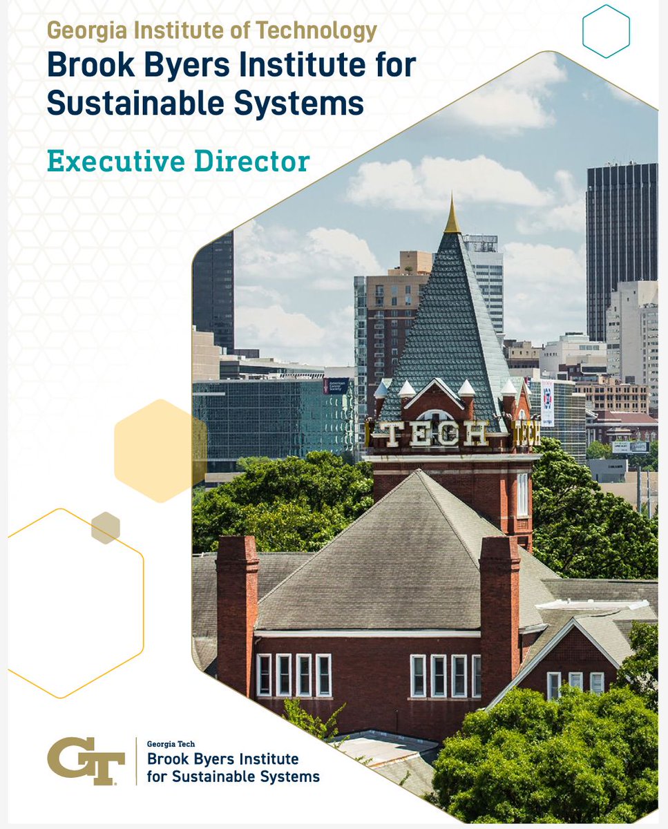 We are seeking an Executive Director for Georgia Tech's Brook Byers Institute of Sustainability! BBISS facilitates sustainability-focused research, with partners on and off campus. Apply yourself or nominate someone today!

buff.ly/3Ngonr9