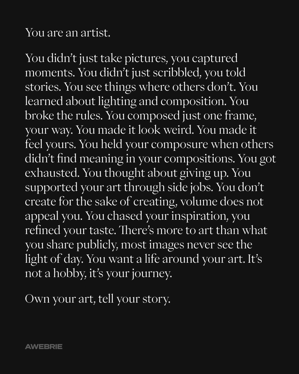 Earlier this year we, <a href="/awebrie/">awebrie</a>, helped <a href="/__verso/">verso</a> craft their manifesto. Verso, an onchain digital haven, was on a mission to create a platform where artists could express their uniqueness, thrive, and inspire. I was scanning through my notes earlier and stumble on it. It's amazing