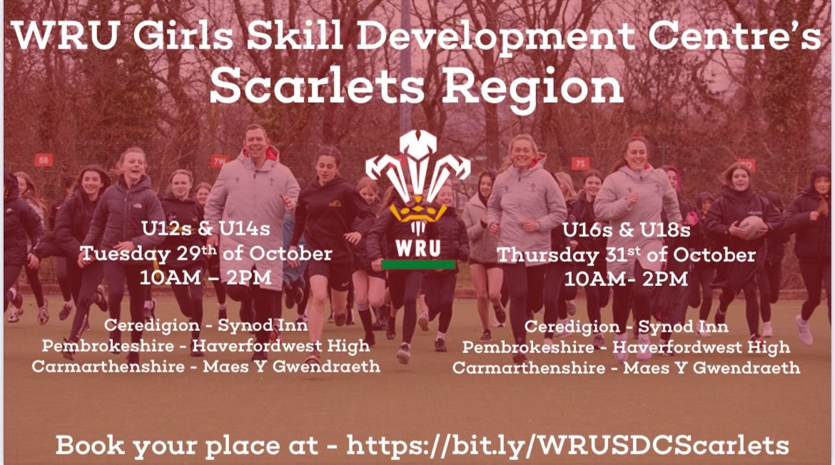 aled_waters1's tweet image. 💥Girls Skill Development Centres💥

Over the October Half Term we have girls skills centres in West Wales.

Pembrokeshire - Haverfordwest High.

Ceredigion - Synod Inn.

Click the link below to sign up👇🏽👇🏽👇🏽

bit.ly/WRUSDCScarlets

#Skilldevelopment #opportunities