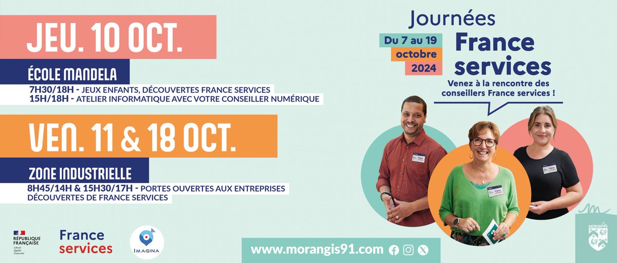 Morangis participe aux Journées #FranceServices. Pour l’occasion le Prox-E Bus ouvrira ses portes le jeudi 10 oct devant l’école N. Mandela.
 Les 11 et 18 octobre, il partira à la rencontre des entreprises de la Zone d’Activité Économique (ZAE).
#numerique #portesouvertes