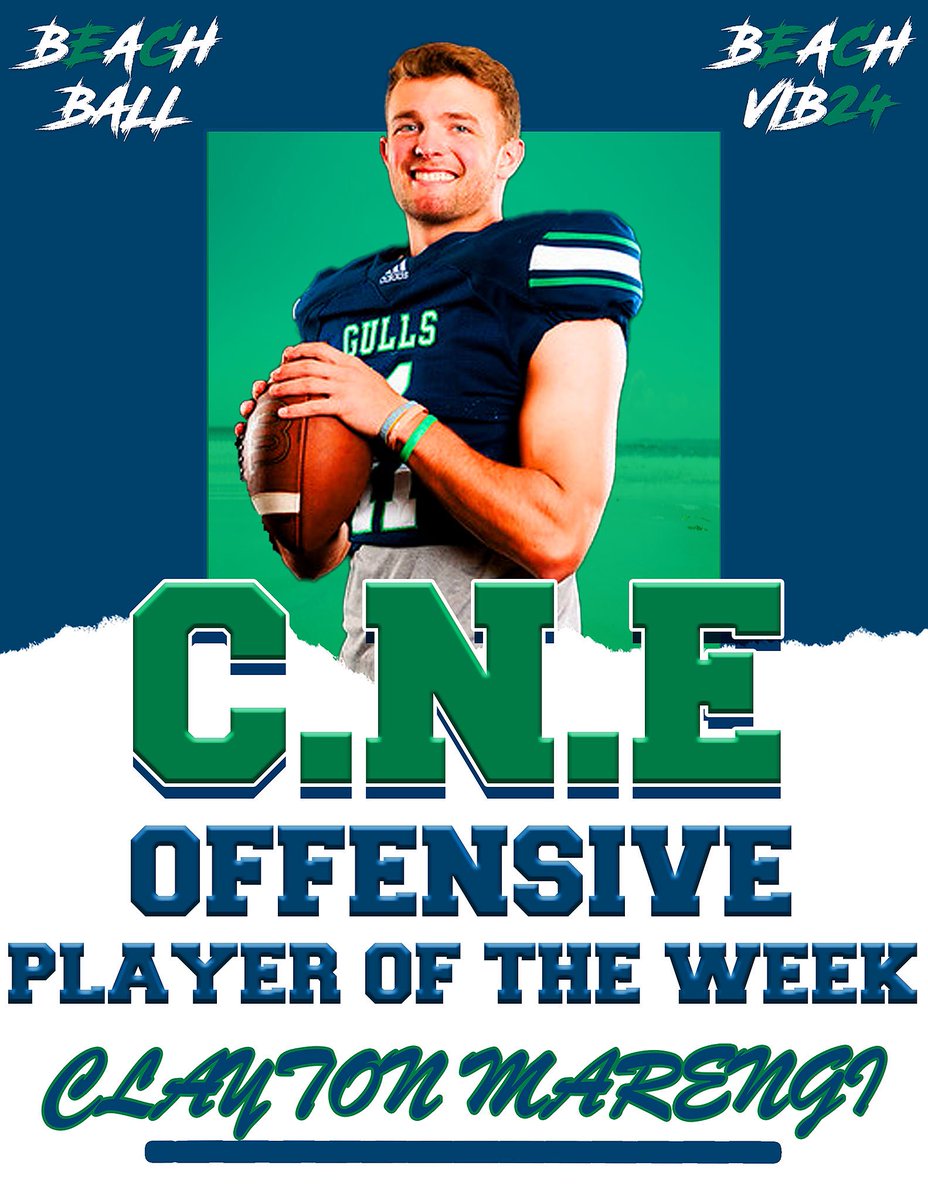 Endicott College Football (@endicottfb) on Twitter photo Congrats to Clayton Marengi on winning <a href="/CNE_Sports/">Conference of New England</a> Offensive Player of the week‼️ 
#BeachBall 🏈🐦🏖️#BeachVib24☀️🌊 Congrats to Clayton Marengi on winning <a href="/CNE_Sports/">Conference of New England</a> Offensive Player of the week‼️ 
#BeachBall 🏈🐦🏖️#BeachVib24☀️🌊