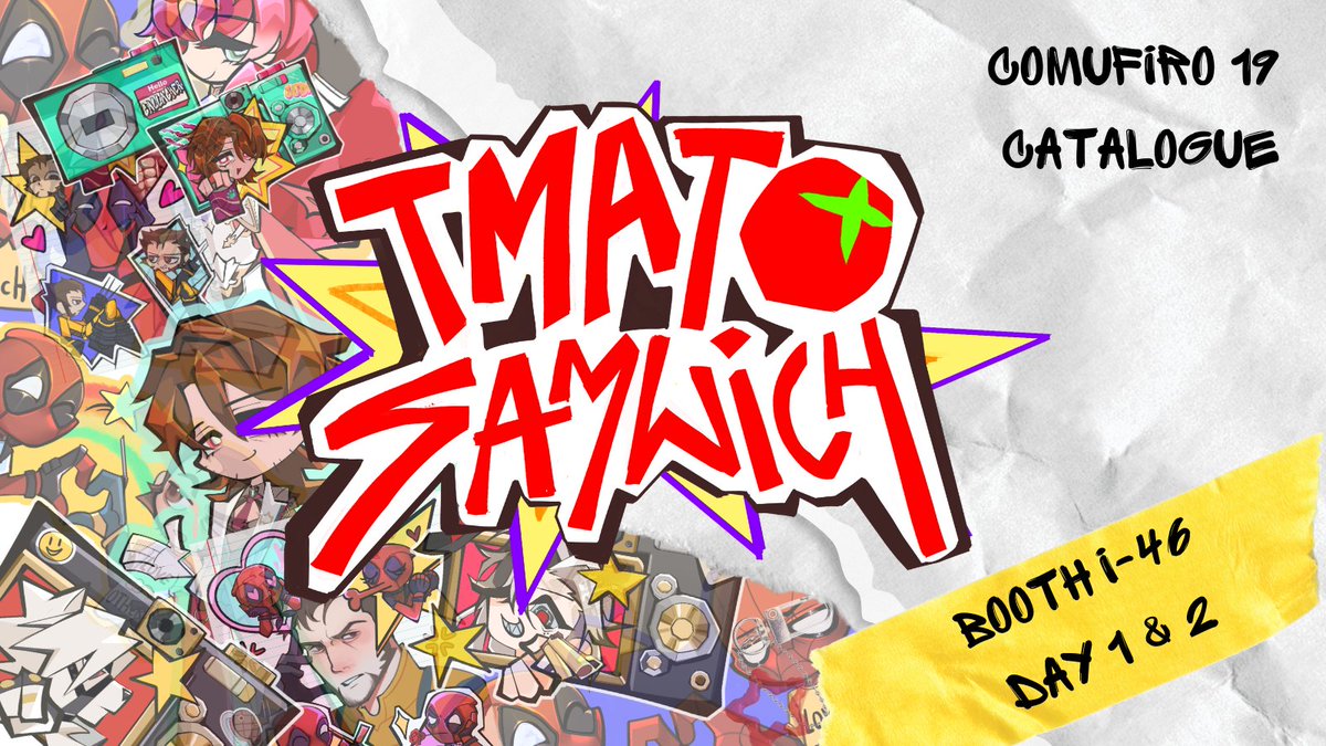 tmatosamwich's tweet photo. 🌟my personal catalogue for CF19 is heereee (1/2)🌟 
some of the  Deadpool merch and Honkai Star Rail  merch is very limited on the OTS sadly </3
 (eagerly wanting to meet deadpool, gallagher, lycaon enjoyers to come by the booth on Comifuro) ‼️ https://t.co/acsaPiefeh