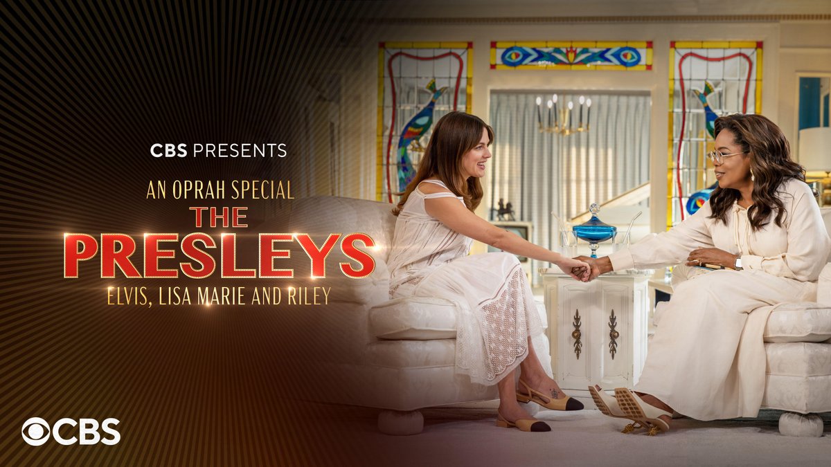 Join CBS for <a href="/Oprah/">Oprah Winfrey</a>'s exclusive interview with Riley Keough, the granddaughter of the King of Rock 'n' Roll, at Graceland Mansion in AN OPRAH SPECIAL: THE PRESLEYS - ELVIS, LISA MARIE AND RILEY TONIGHT, October 8 at 8 EST on CBS.

DETAILS: bit.ly/3XW9X4C
