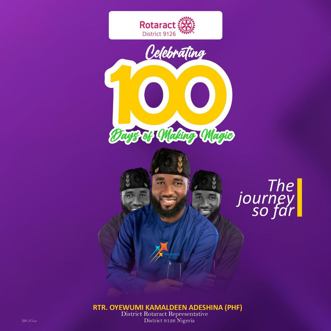 Rotaract9126NG's tweet image. Celebrating 1️⃣0️⃣0️⃣ days of impactful Leadership