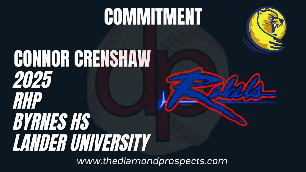 Recently, Byrnes HS 2025 RHP Connor Crenshaw made a commitment to play baseball at Lander University.