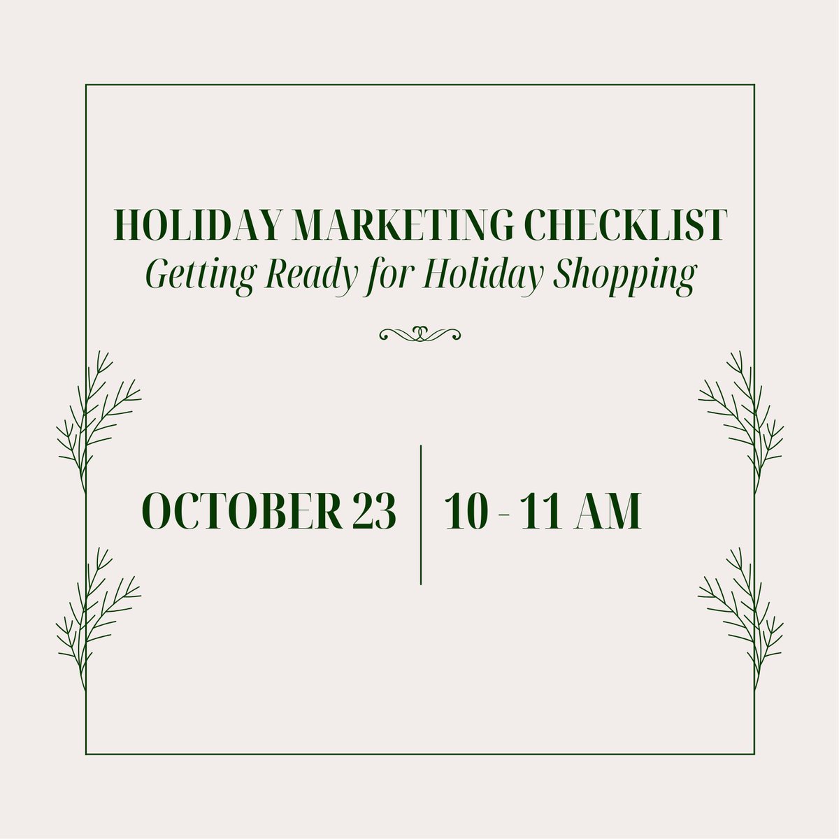 The holidays are right around the corner &amp; we want to make sure your business is ready for the shopping season!

Join us on October 23 for the Workshop: Holiday Marketing Checklist – Getting Ready for Holiday Shopping. For more info + to register: cusbdc.org/event/workshop…