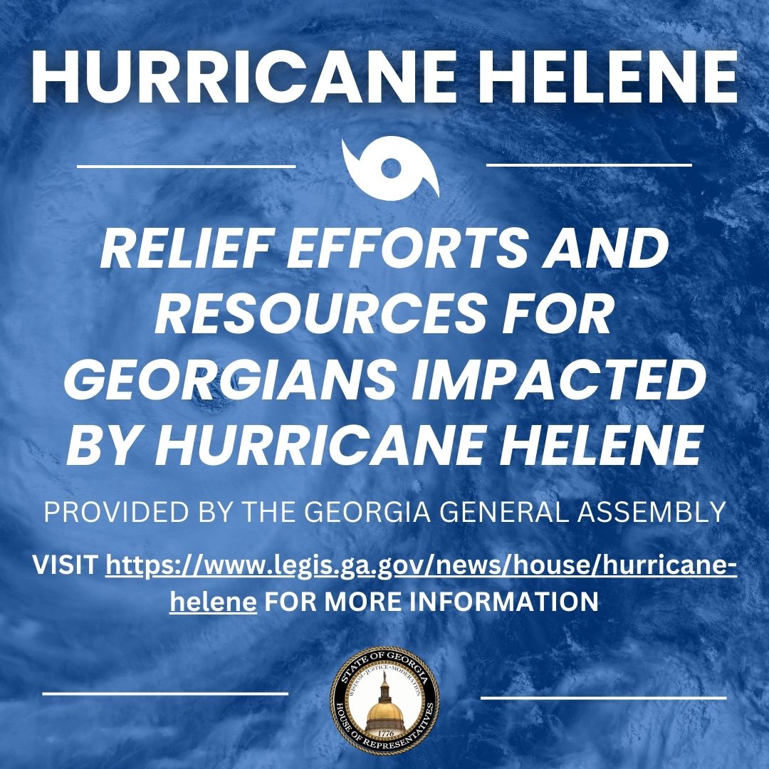 In response to Hurricane Helene, the Georgia General Assembly has compiled several resources to aid Georgians impacted by Hurricane Helene, as well as resources for individuals who wish to assist those in need. Please visit: legis.ga.gov/news/house/hur… #gahouse