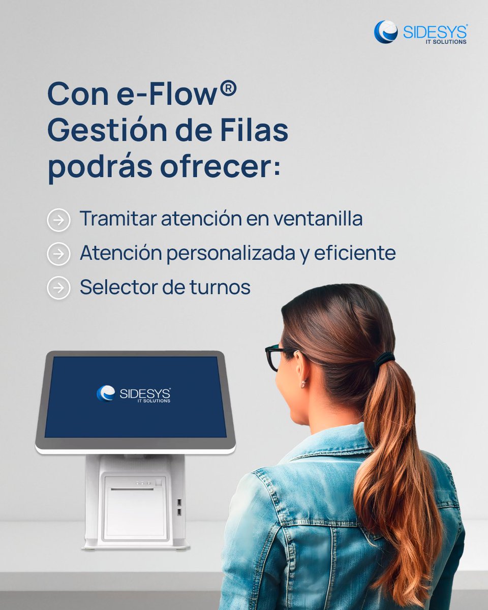 SidesysIT's tweet image. e-Flow® Gestión de Filas es la solución si estás considerando mejorar la experiencia de atención de tus clientes 📈
  
¡Mándanos un mensaje directo y descubre por qué tantas empresas confían en nuestra solución! 
  
#Sidesys #eFlow #GestionFilas #OptimizacionProcesos