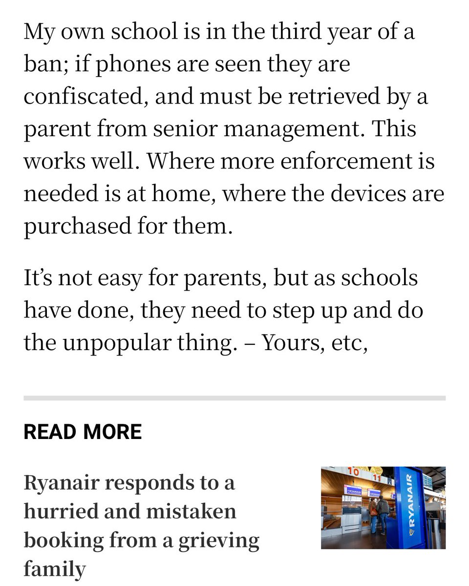 ciaraquill's tweet photo. “I would really like to see phone pouches used is at home with a curfew of 8pm/9pm. Where more enforcement is needed is at home, where devices are purchased for them.
It's not easy for parents, but as schools have done, they need to step up &amp; do the unpopular thing.” #edchatie https://t.co/KodKHwV03c