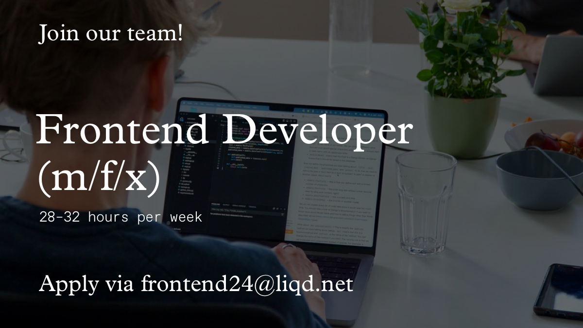 You want to code for a good cause? 💻

We  are currently looking for a #Frontend Developer (m/f/x) with a passion for open-source software. Shape the technical infrastructure of our  participation software with us! Find more information here: liqd.net/de/join-us/ope…
#Jobs