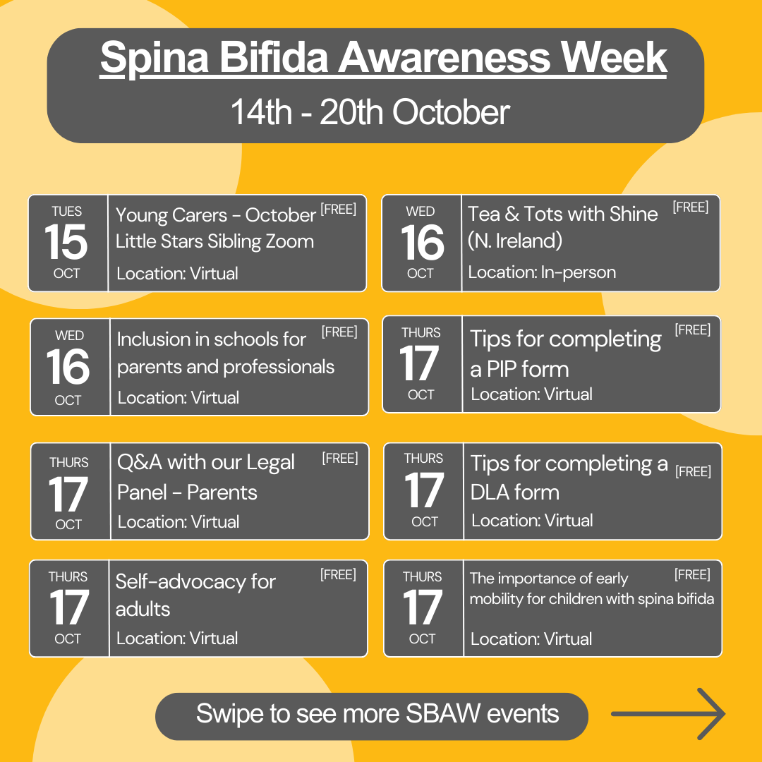 We have a huge variety of events coming up this October for all ages, so please browse the list below. We have also added some extra events during #SBAW Monday 14th – Sunday 20th October 2024. Click here for more info  shinecharity.org.uk/events/events