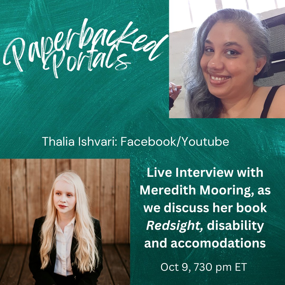 Meredith Mooring (@meredithmwrites) on Twitter photo I'm doing a live podcast with <a href="/ThaliaIshvari/">Thalia Ishvari - Stormcaller</a> on Wednesday at 7:30 PM! You can watch on Youtube or Facebook while we chat about REDSIGHT👁️🩸 I'm doing a live podcast with <a href="/ThaliaIshvari/">Thalia Ishvari - Stormcaller</a> on Wednesday at 7:30 PM! You can watch on Youtube or Facebook while we chat about REDSIGHT👁️🩸