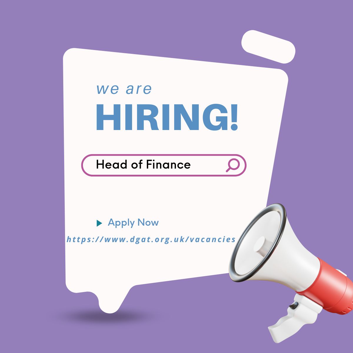 Could you or someone you know be our next Head of Finance ? If, so we would LOVE to hear from you. Find out more at dgat.org.uk/vacancies    Please share