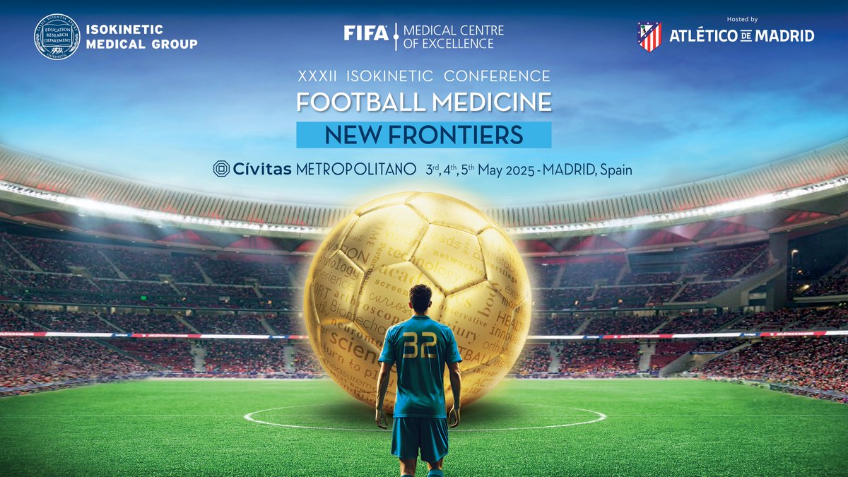 Prepare to cross dazzling New Frontiers of Sports &amp; Football Medicine in a conference like no other.

LIVE THE LEGEND. BE THERE.
🎟️bit.ly/3vN5Vha

⭐Isokinetic Conference 32nd Edition⭐
📍@metropolitano stadium MADRID
⚽️ Partners @atleti &amp; FIFA
📅 3-5 May 2025

#ISOK25