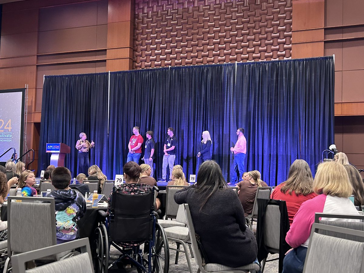 MarshaSirkin's tweet photo. This morning’s opening session of #AIM24 involved students showcasing their Portrait of a Graduate skills warmed my heart. @nceducation @CTruittNCDPI https://t.co/njYQf60zrG